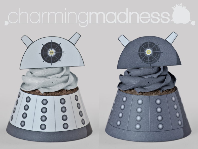 Dalek Inspired Cupcake Wrappers & Toppers PDF image 4