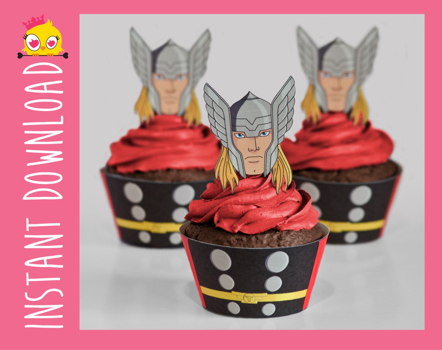Thor Inspired Cupcake Wrappers & Toppers PDF Etsy Australia