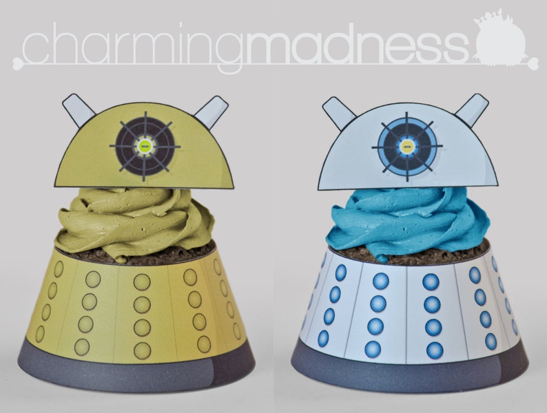 Dalek Inspired Cupcake Wrappers & Toppers PDF image 5