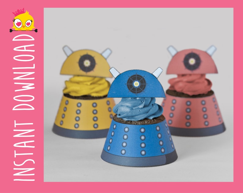 Dalek Inspired Cupcake Wrappers & Toppers PDF image 1