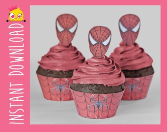 Spider-Man Inspired Cupcake Wrappers & Toppers PDF