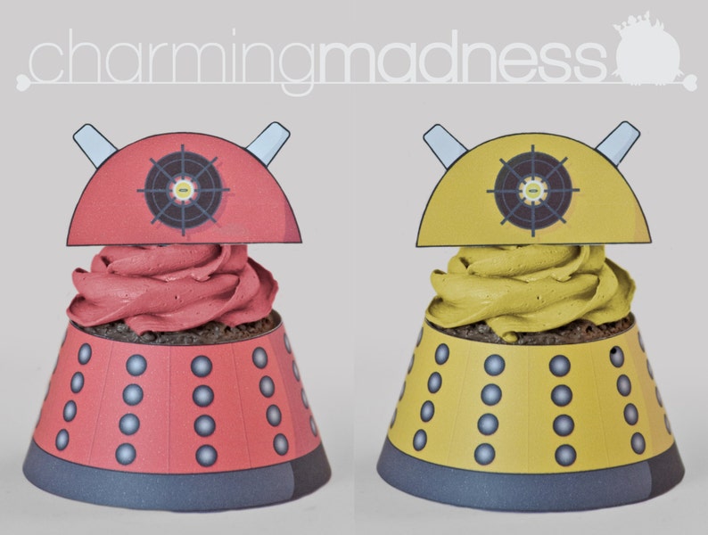 Dalek Inspired Cupcake Wrappers & Toppers PDF image 3