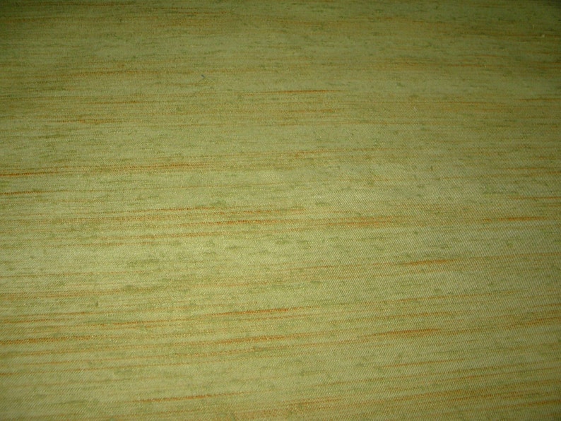 Vintage Retro Drapery Fabric Green With Orange Antique Satin Etsy