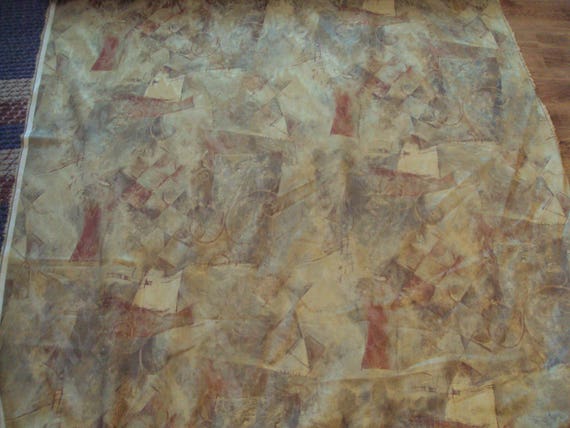 New Antique Satin Drapery Fabric Abstract Brocade Design Great Etsy