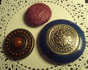 set of 3 Decorative magnets from vintage earrings Fridge magnets repurposed