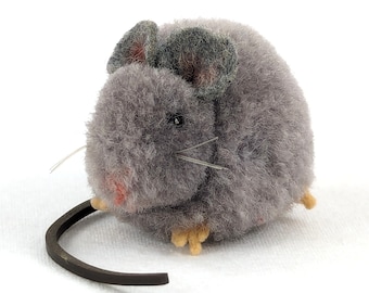 Steiff Mouse Grey Woolen Pompom Miniature vintage 1949 to 1964 produced