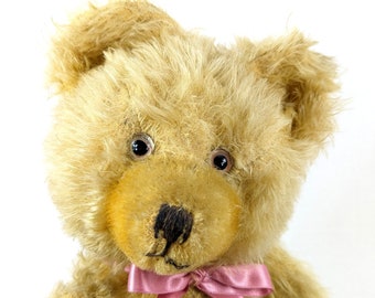 Diem Teddy Bär Gelb 42 cm 1950s Vintage