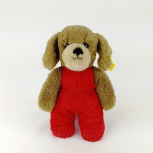 Steiff Dog Toldi with IDs working squeaker 8 inches vintage 1984 to 1990 produced