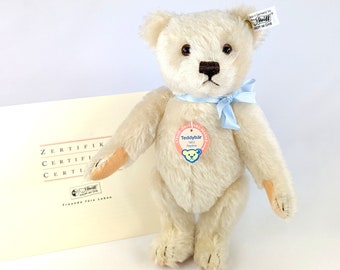 Steiff White Teddy Bear 1953 Replica mint 10 inches vintage made in 2003