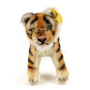 Steiff Tiger Cub con documenti d'identità lunghi 8 pollici, vintage dal 1968 al 1975 immagine 6