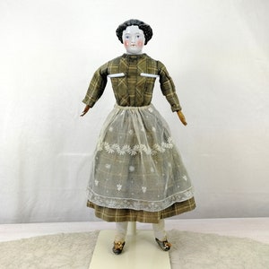 Antique Kestner and Co China Head Doll 1850s original clothes 20 inches