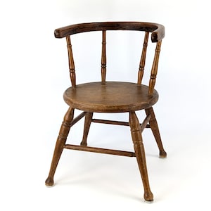 Antique Wooden Doll Seat Chair 12 inches tall made by Naether in Germany around 1900