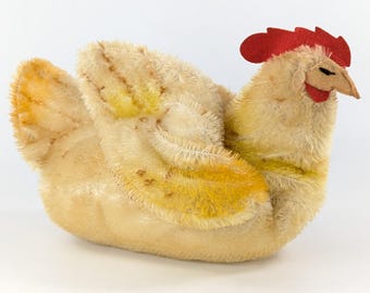 Steiff Floppy Hen With Button Smaller 9 Inches Vintage Produced