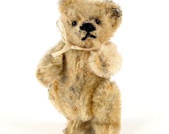 Steiff Teddy Bear with Ear Button yellow smallest 3 inches 1950s vintage fully jointed