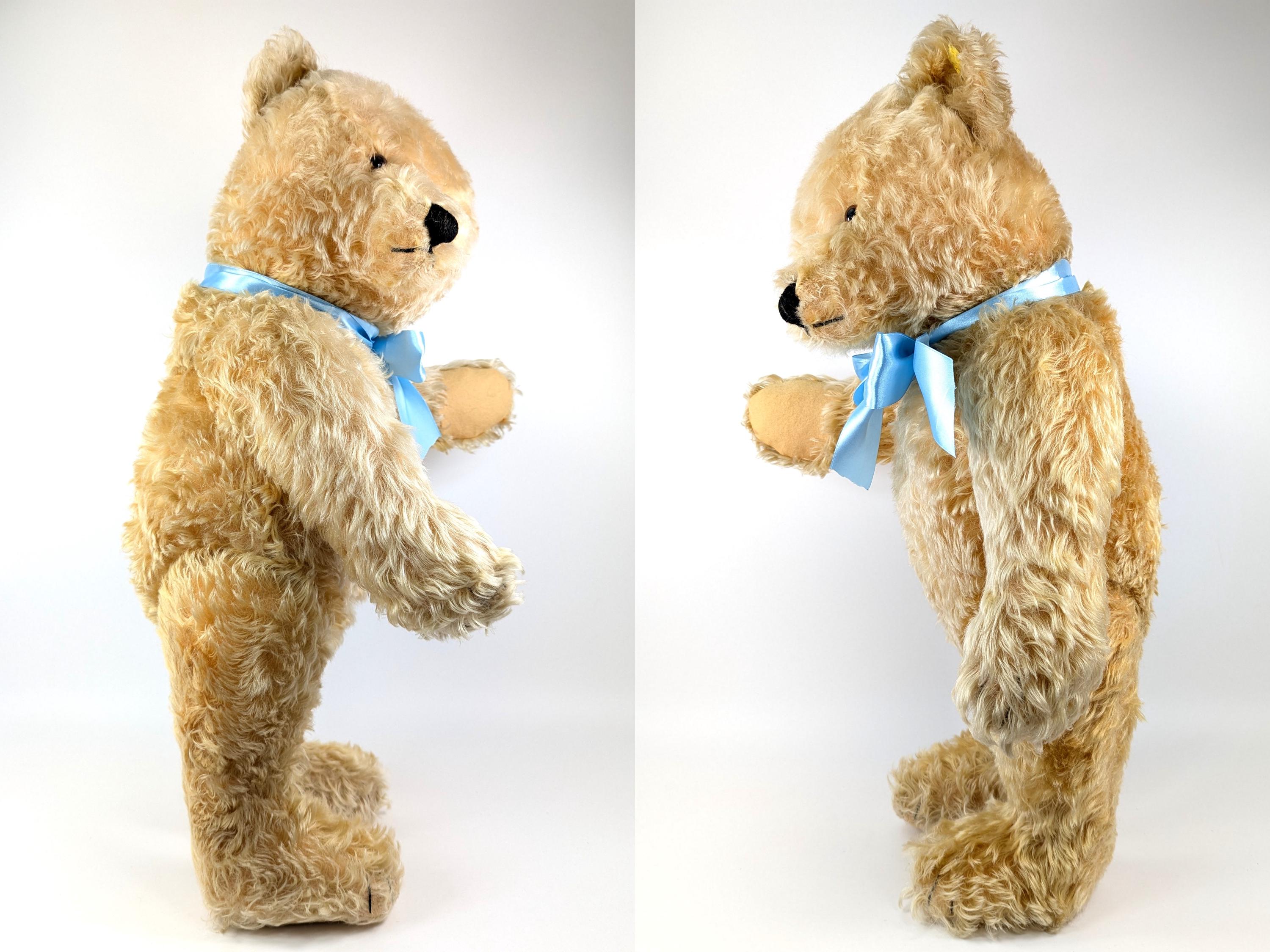 Steiff Original Teddy Bear With Ids Blonde Large 25 Inches Vintage