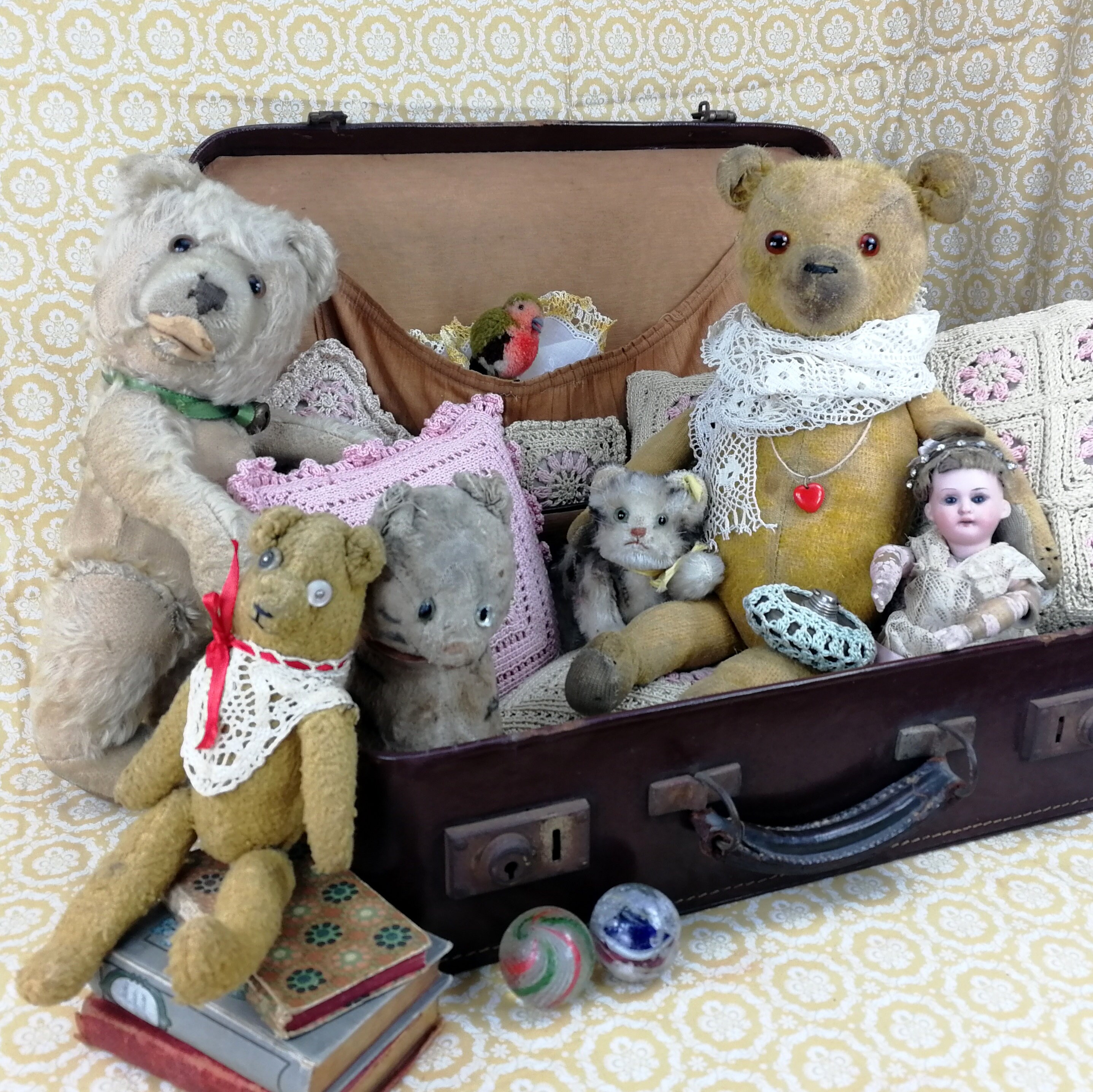 アンティークテディベア。高さ14インチ。1920年代のドイツ製。 - Etsy 日本