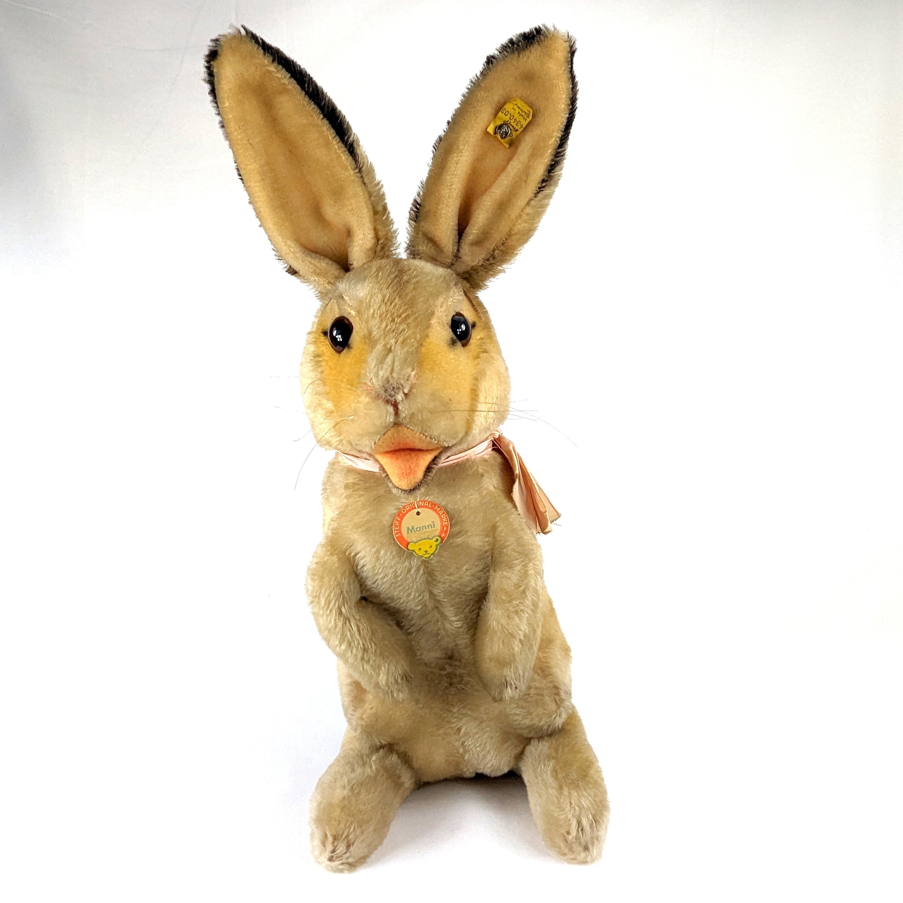 大人気の Steiff Rabbit Inches 18 Large Begging Ids All Manni Bunny アンティーク雑貨