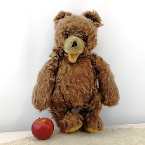 German Vintage Bear 1950s made by Hermann Teddy 16 inches tall named Zotty image 7