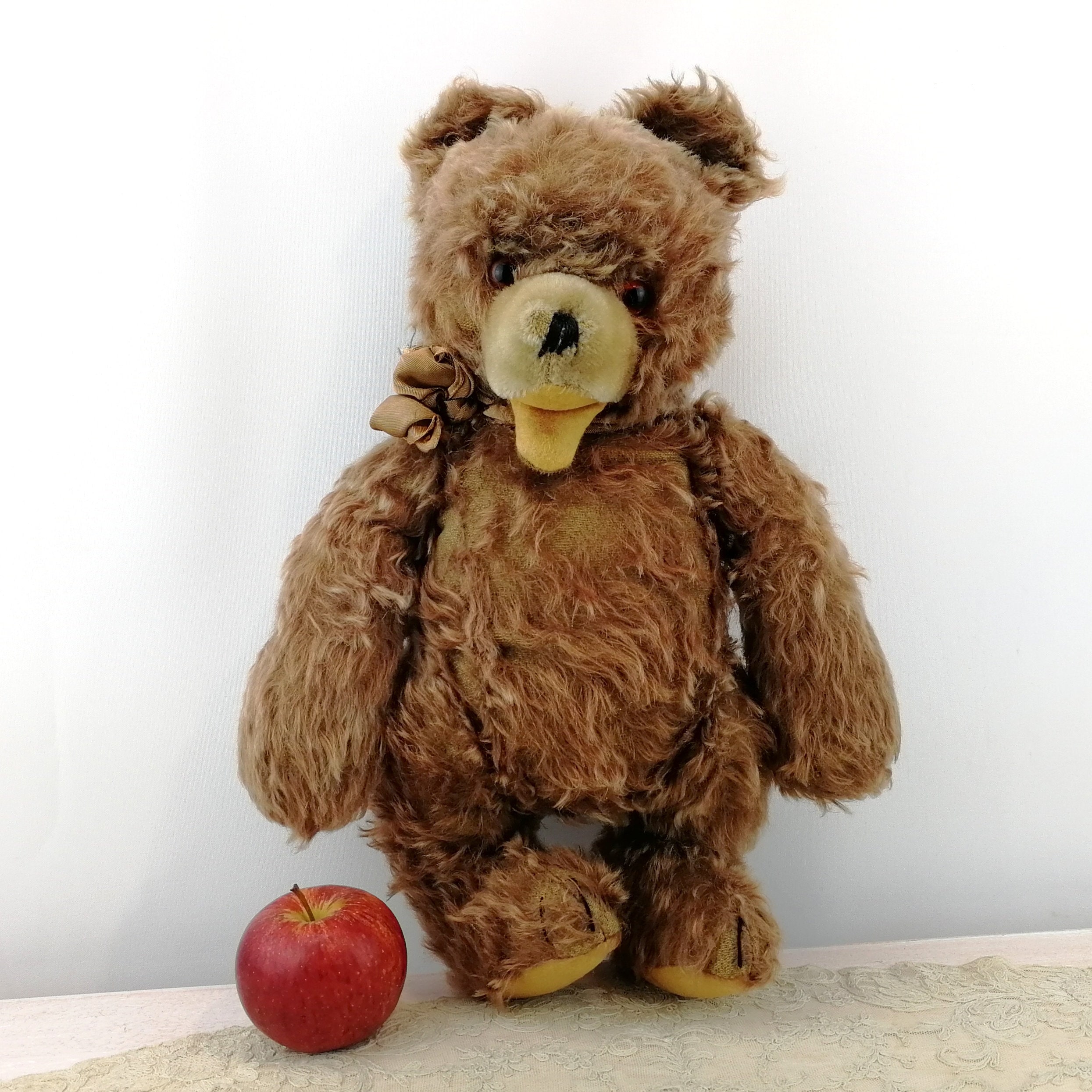 ドイツのヴィンテージベア、1950年代、ヘルマンテディ社製、高さ16