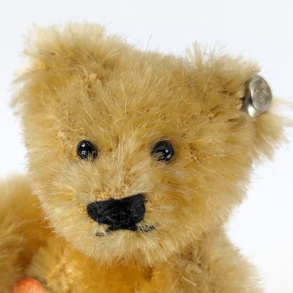 Steiff Teddy Bear With Ids Smallest 3 Inches Yellow 1950s Vintage