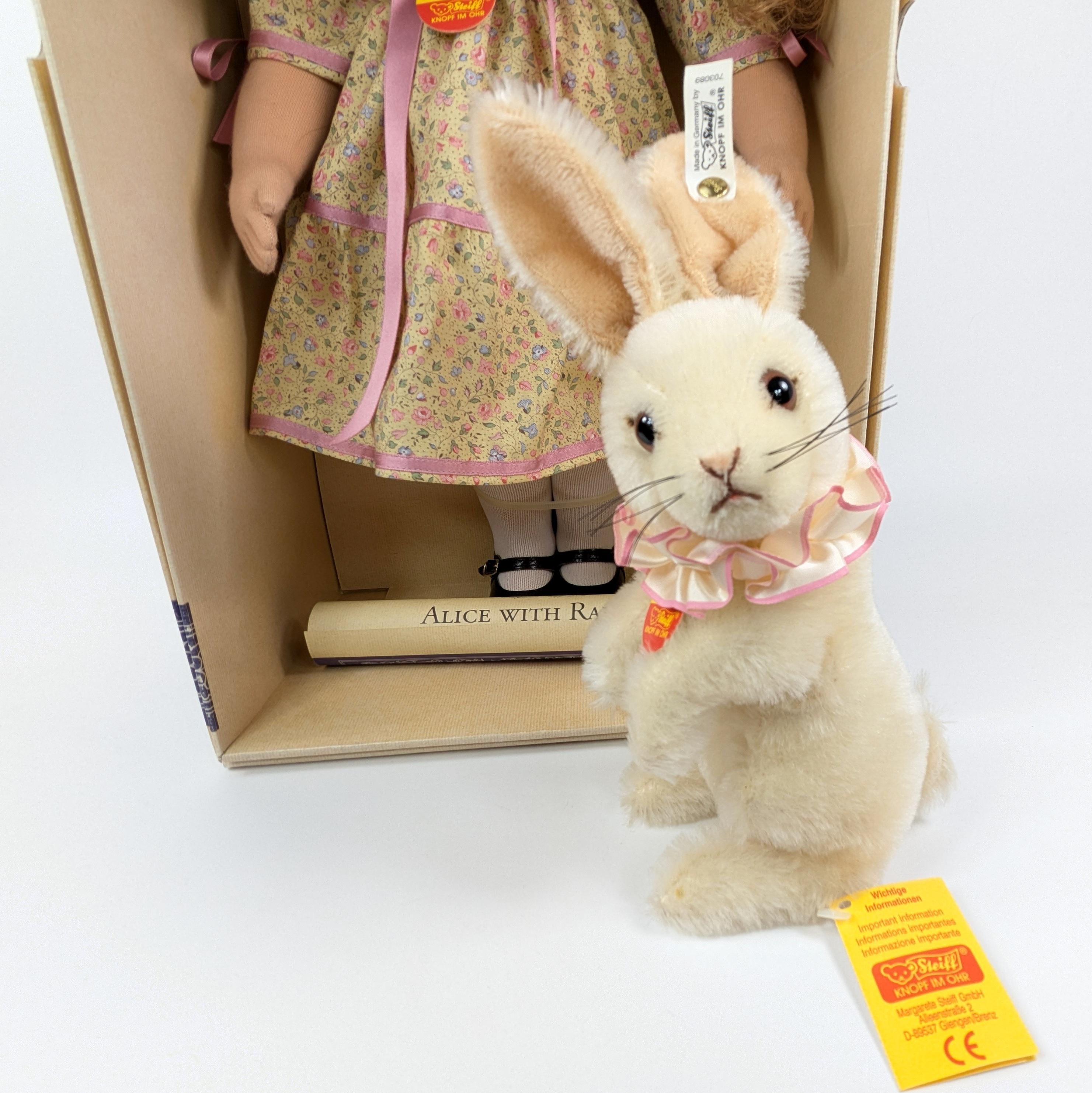 Steiff Doll Alice With Rabbit All Ids 1994 Produced Lmtd Edition