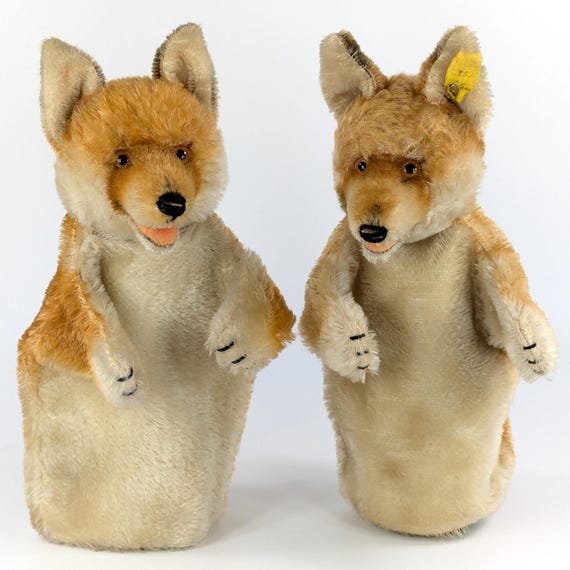 Steiff Fox Hand Puppet With Ids Vintage 1952 to 1963 Produced Only