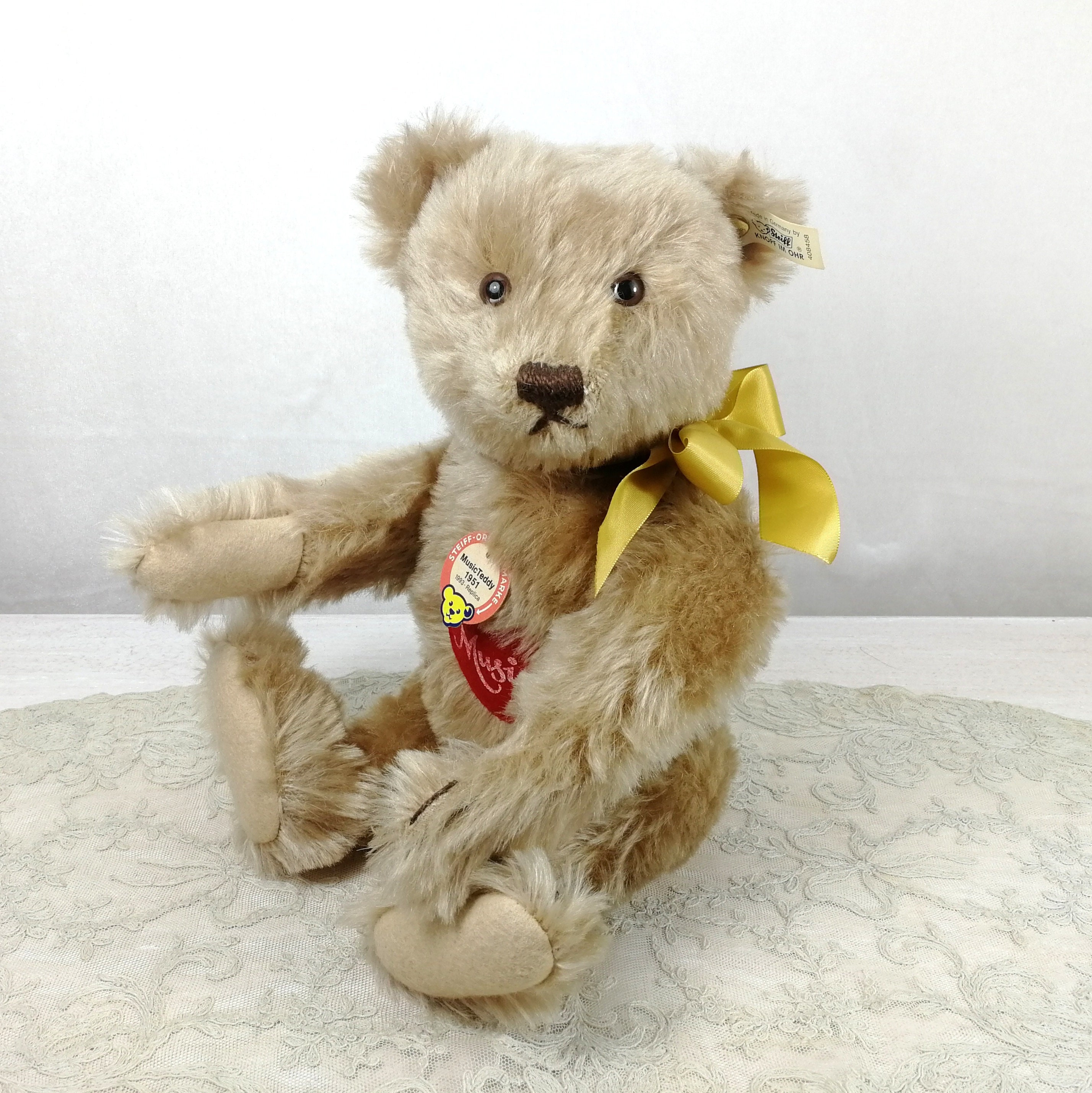 Steiff Musical Teddy 1951 All Ids Working Music Box 14 Inches - Etsy