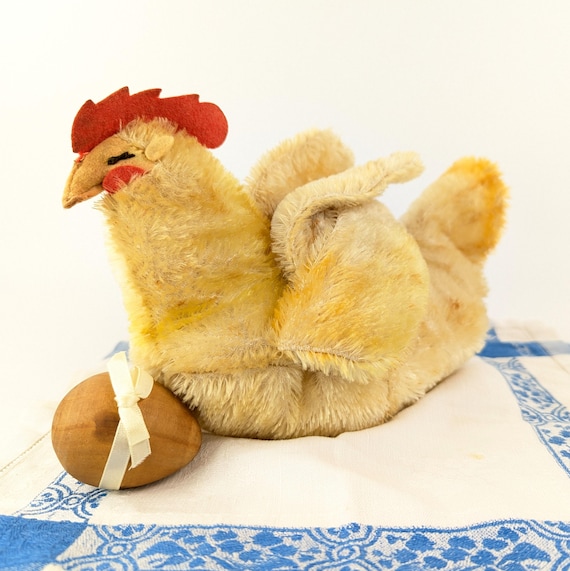 Steiff Floppy Hen With Button Smaller 9 Inches Vintage Produced