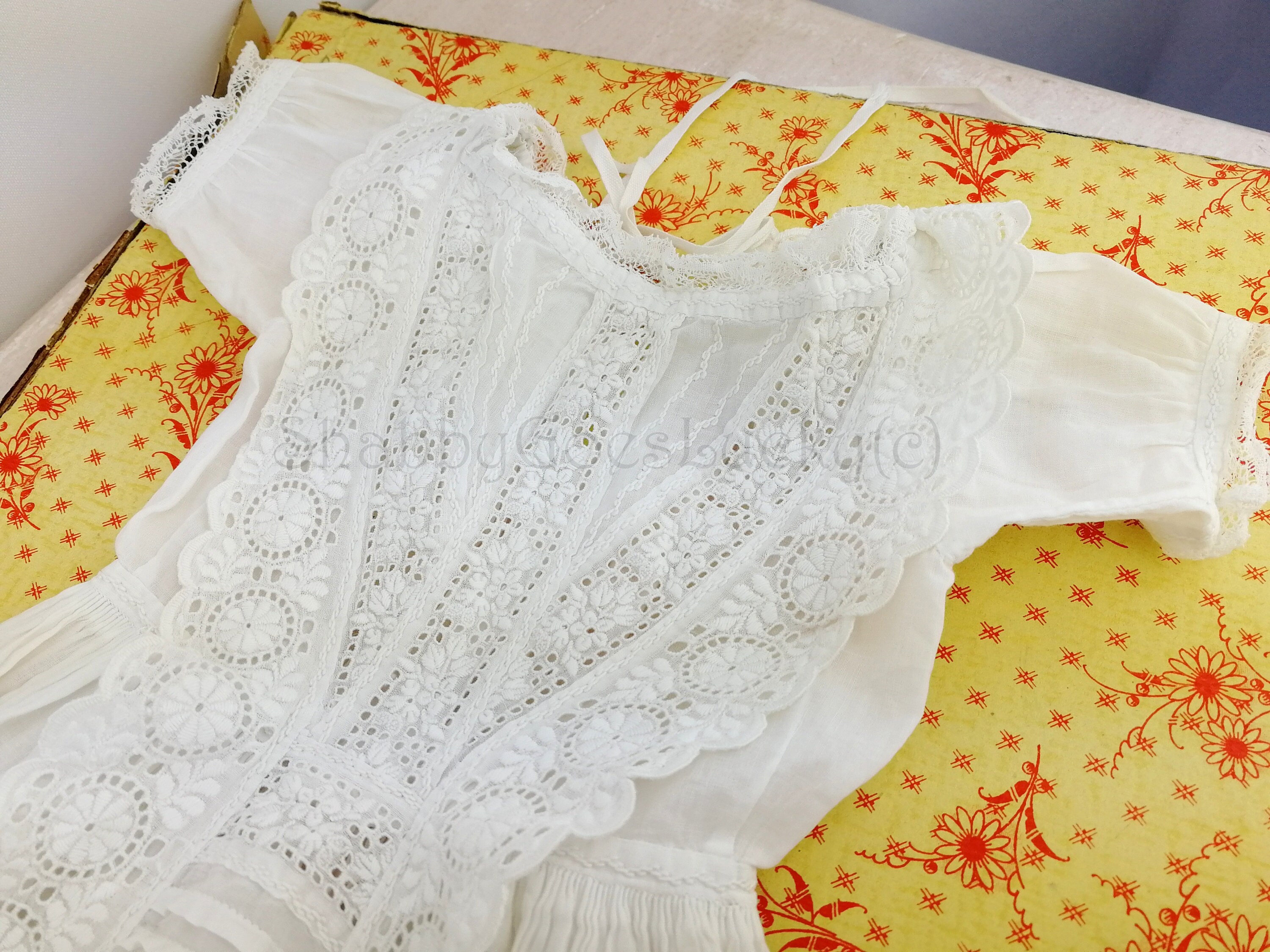 アンティーク洗礼式ガウンドレス（ベビードール用）1920年代 ホワイト