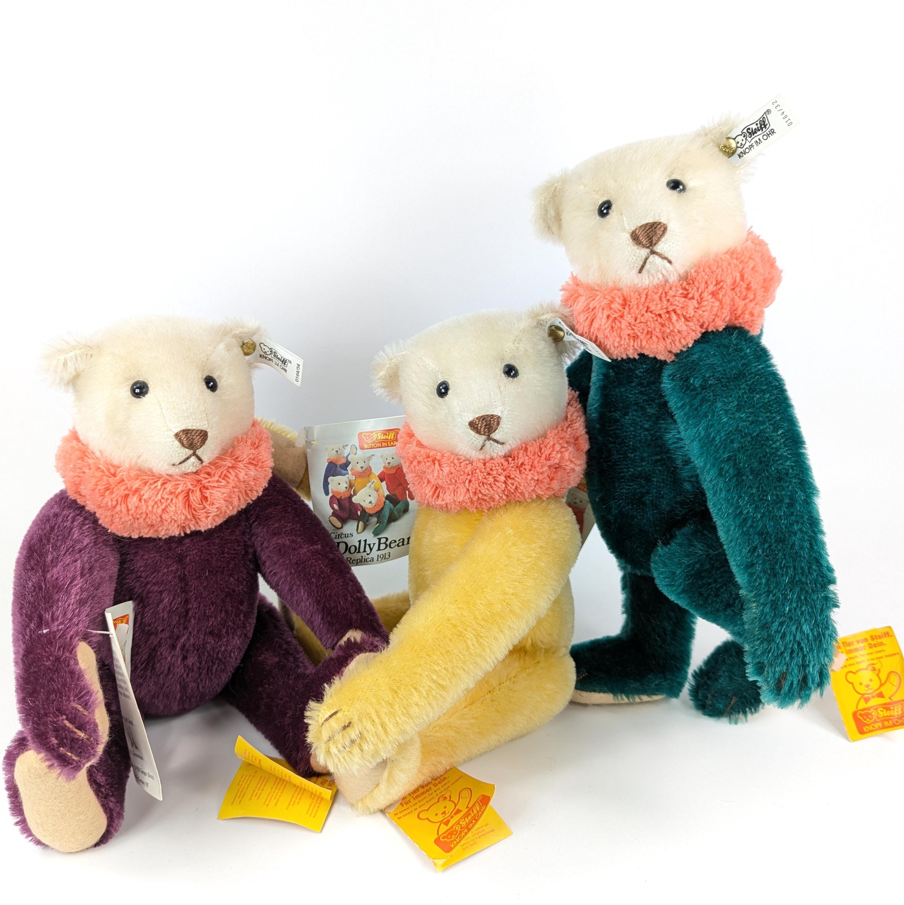 Steiff Teddy Bear Circus Dolly Yellow All Ids 1913 Replica Vintage