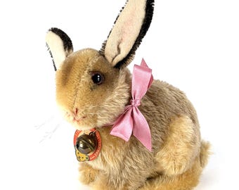 Steiff Bunny Baby Rabbit Sassy 8 Inches Original Bows Vintage 1965