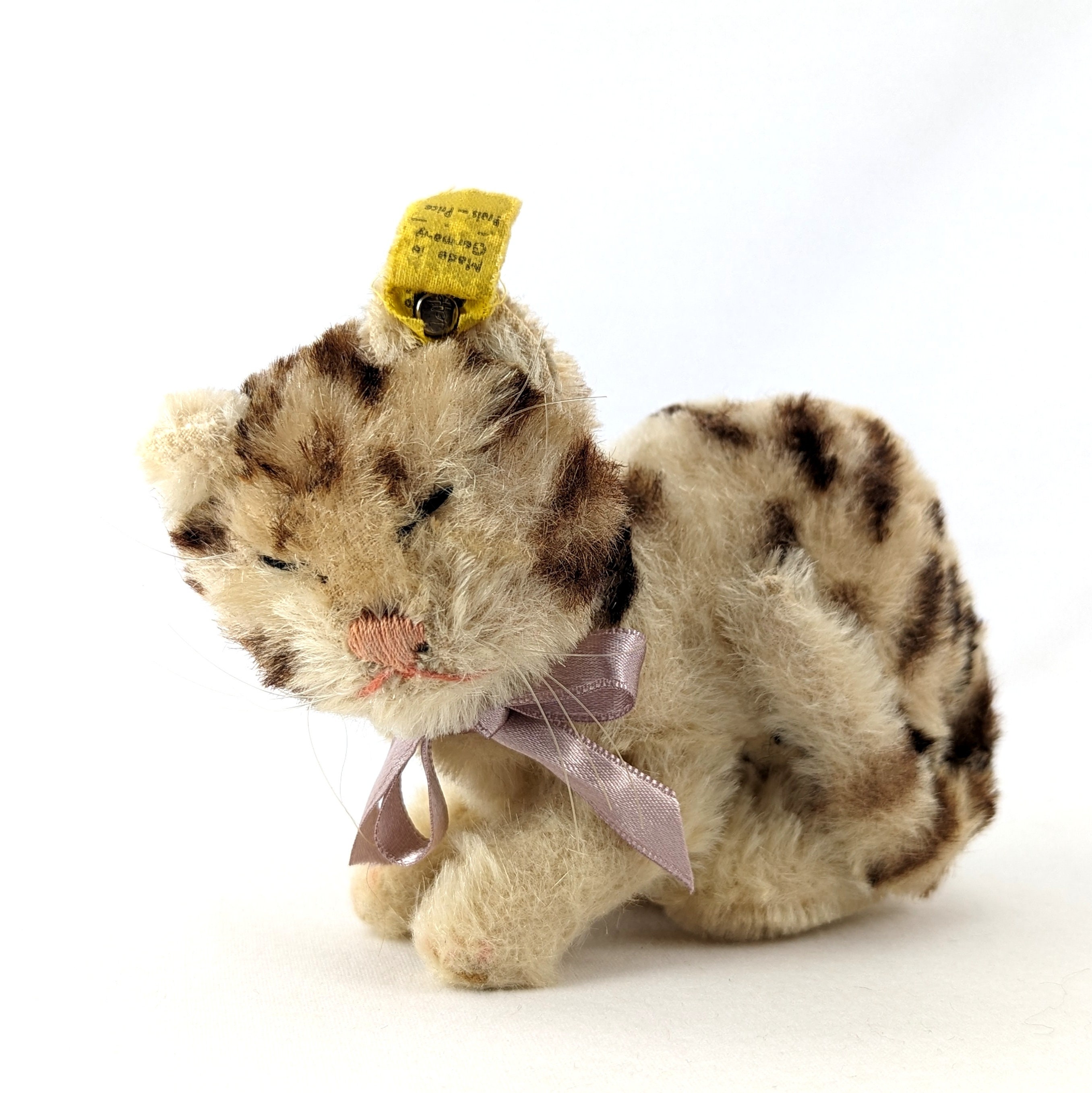 ヴィンテージ ハーマン シュタイフ　タビー　猫　ぬいぐるみ シュタイフ キャット スナリー ID付き ヴィンテージ 1964～1966年