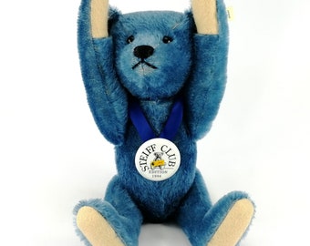Blue Steiff Teddy Bear All Ids 14 Inches Vintage 1994 Club Edition