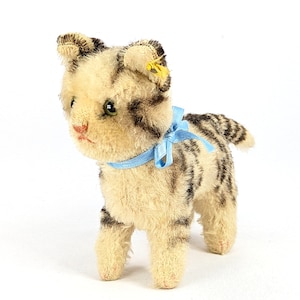 Steiff Cat Tabby wit ID 6 inches vintage 1953 to 1964 produced