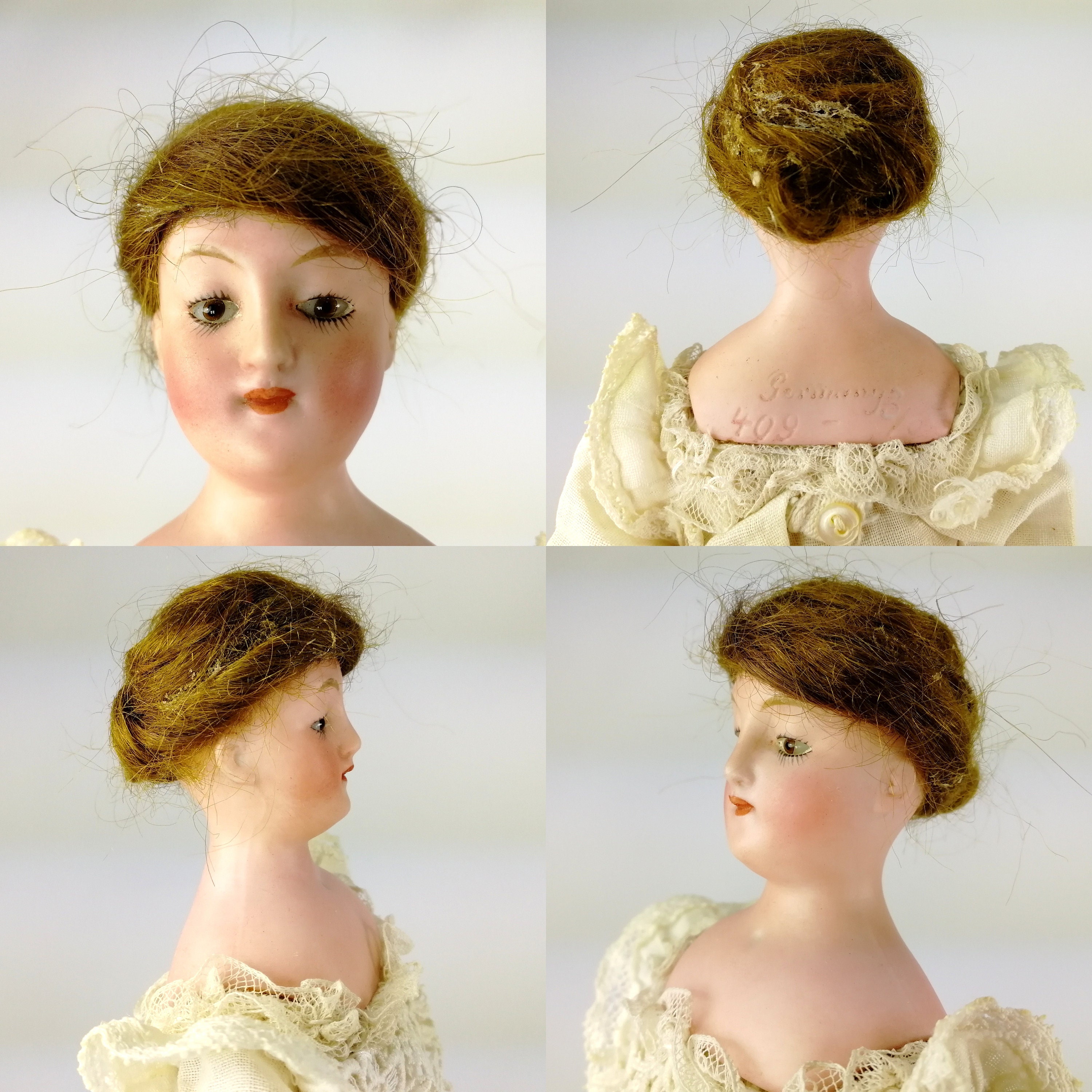 Ancienne poupée mignonette biscuit Kestner aux yeux de Googly Made in
