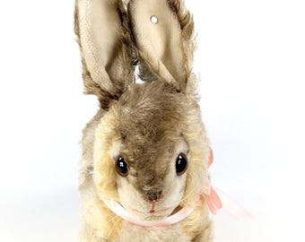 Steiff Bunny Rabbit Pummy Sitting With Button Large 10 Inches