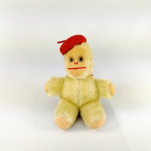 Small Monkey Toy with Cap Vintage made by Diem in 1950s Germany