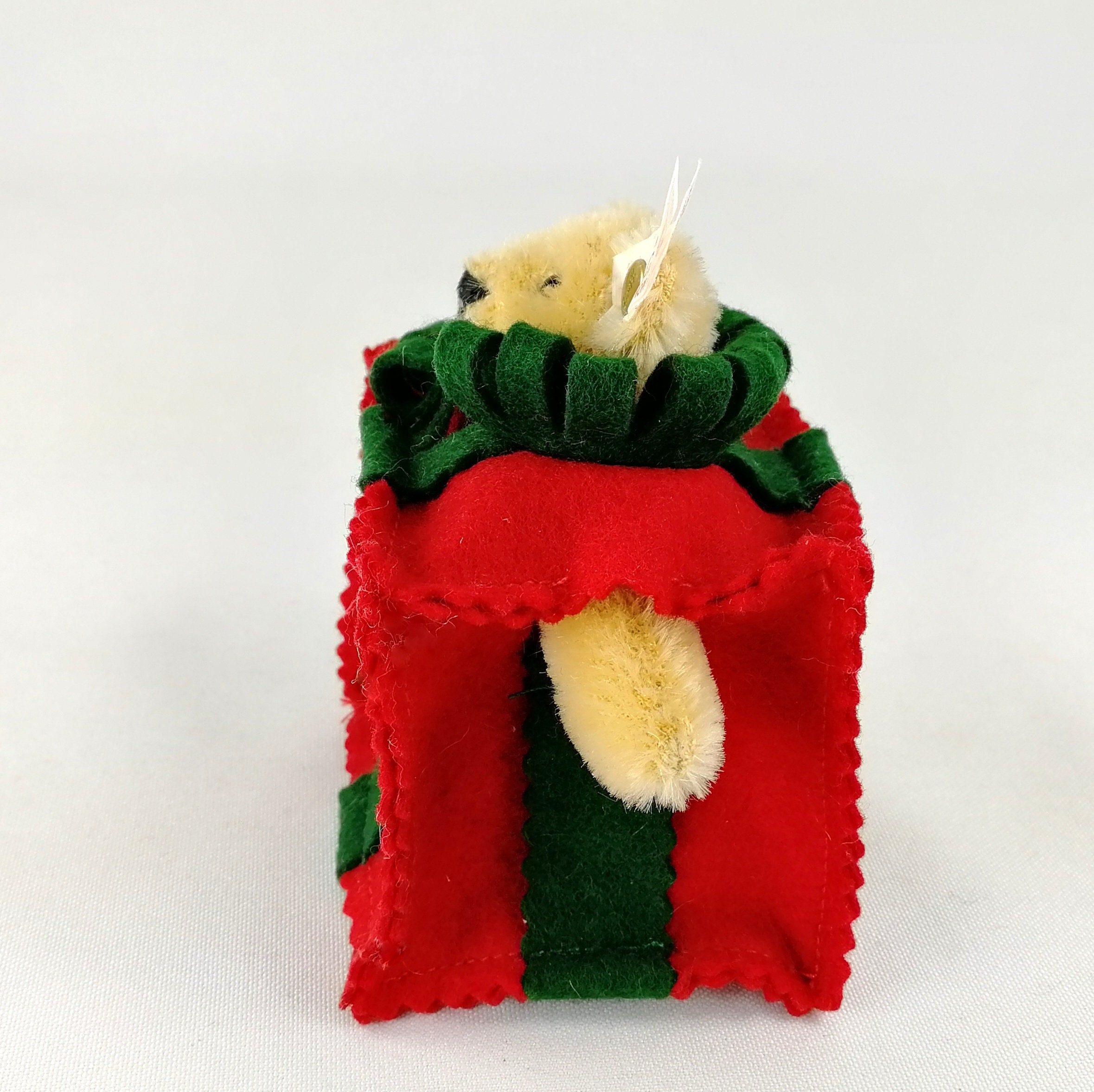 Steiff Vintage Christmas Ornament Teddy Bear All Wrapped up With