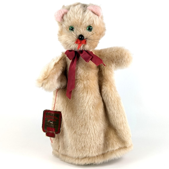 Vintage Cat Hand Puppet With ID Manufactured in Dresden in the