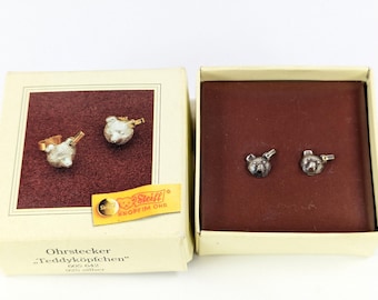 Steiff Button in Ear 925 Sterling Silver Pierced Earring Vintage