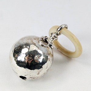 Antique Sterling Silver Rattle Ball made in England around 1900 Doll Accessory