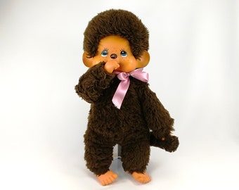 Sekiguchi Monchhichi Boy original 1974 Label 18 Zoll große japanische Vintage Affenpuppe