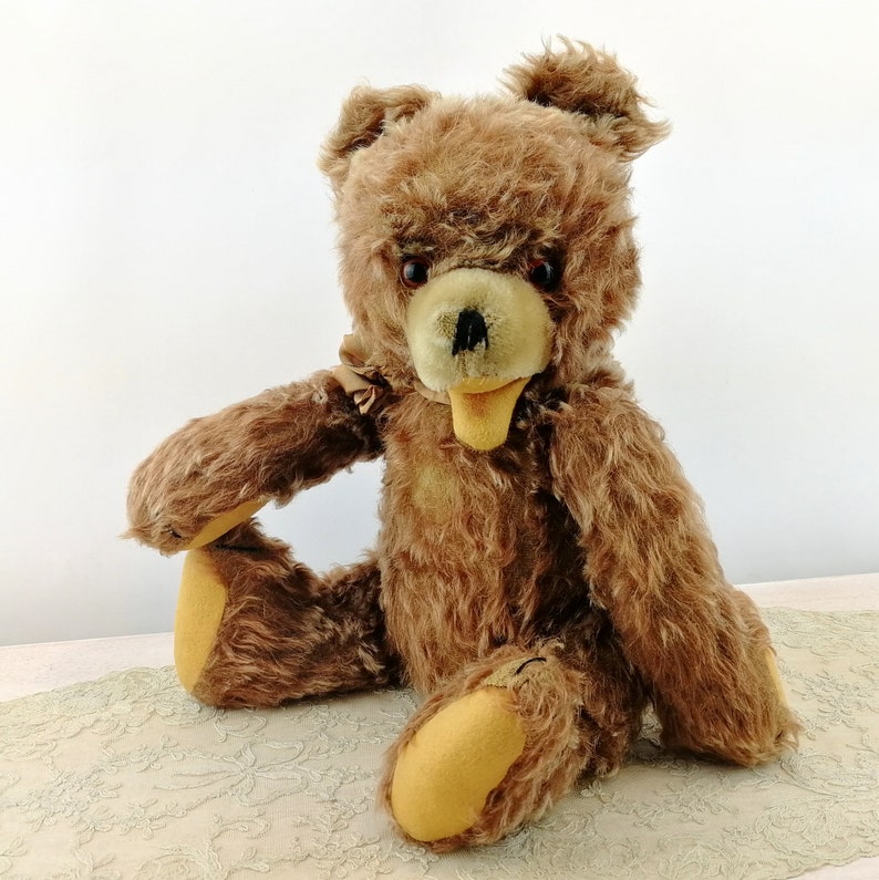 German Vintage Bear 1950s made by Hermann Teddy 16 inches tall named Zotty image 5