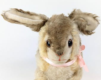 Steiff Bunny Rabbit Pummy Sitting With Button Large 10 Inches