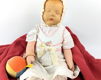 Kathe Kruse Baby Doll Traumerchen Sandbaby 20 inches heavy midwife training doll 1950s