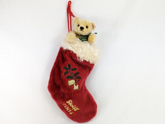 Steiff Christmas Stocking With Teddy Bear All Ids 2004 Lmt Edition