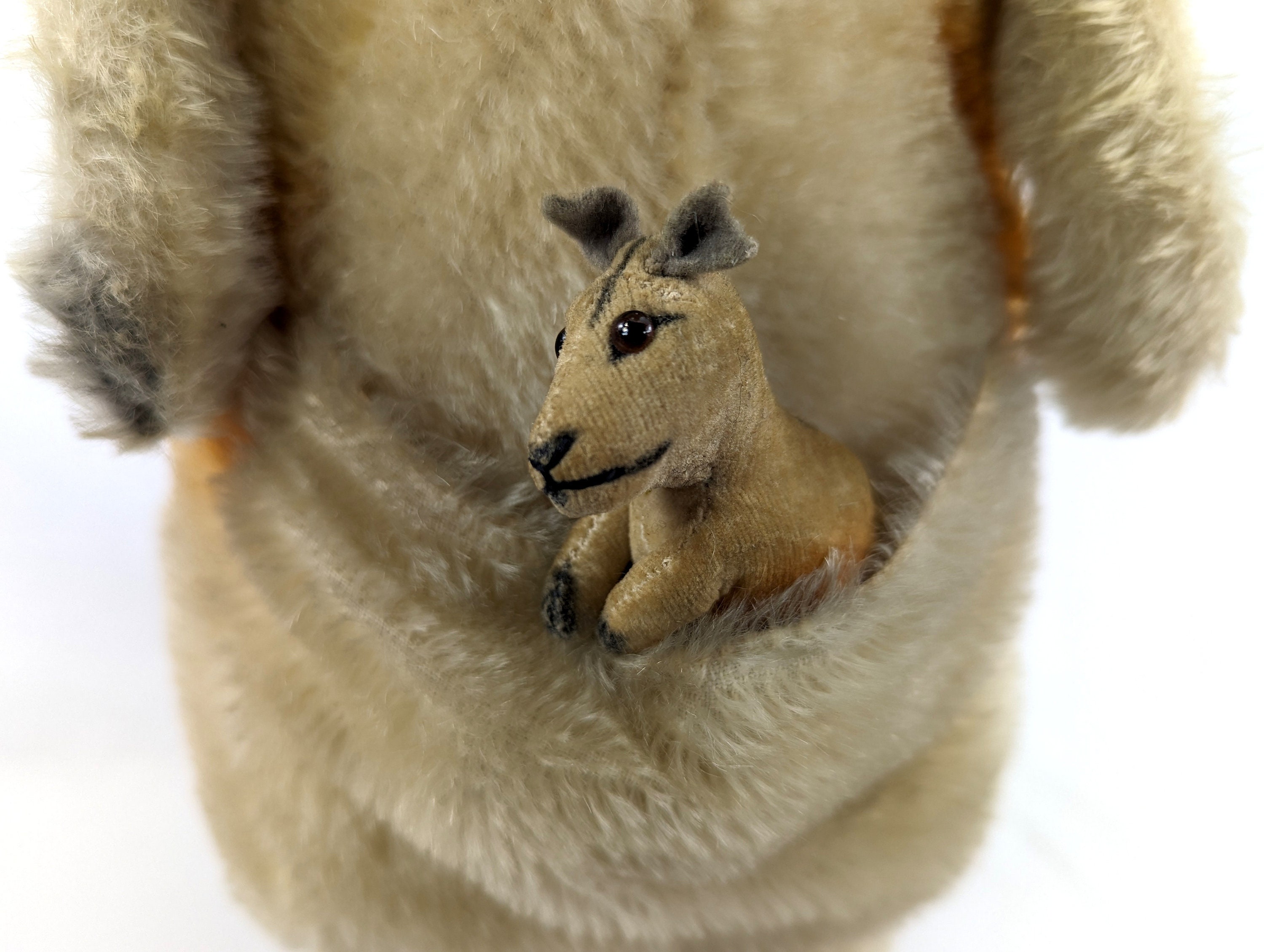 Steiff Kangaroo With Ids and Baby Joey Large 20 Inches Vintage