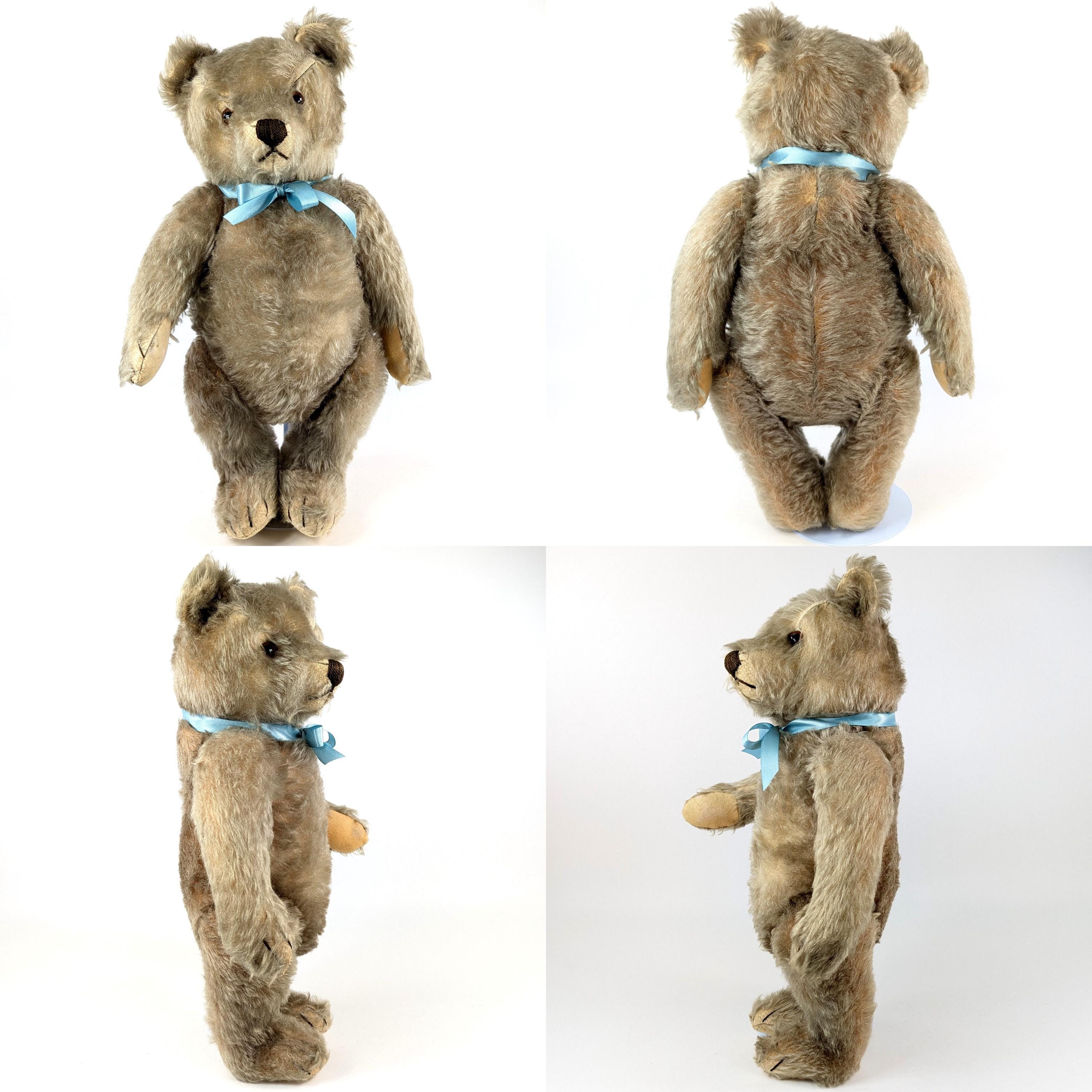 美品 vintage steiff シュタイフ テディベア ドイツ モヘア シュタイフ テディベア 16インチ グレーキャラメルカラー モヘア