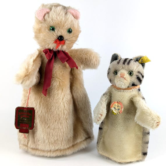 Vintage Cat Hand Puppet With ID Manufactured in Dresden in the