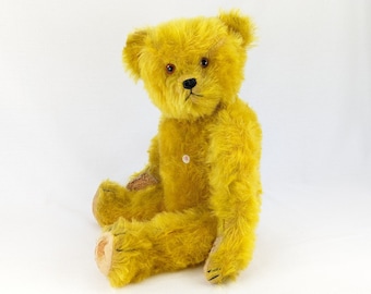 Petz Teddy Bear with ID 15 inches Yellow Mohair German vintage 1950s